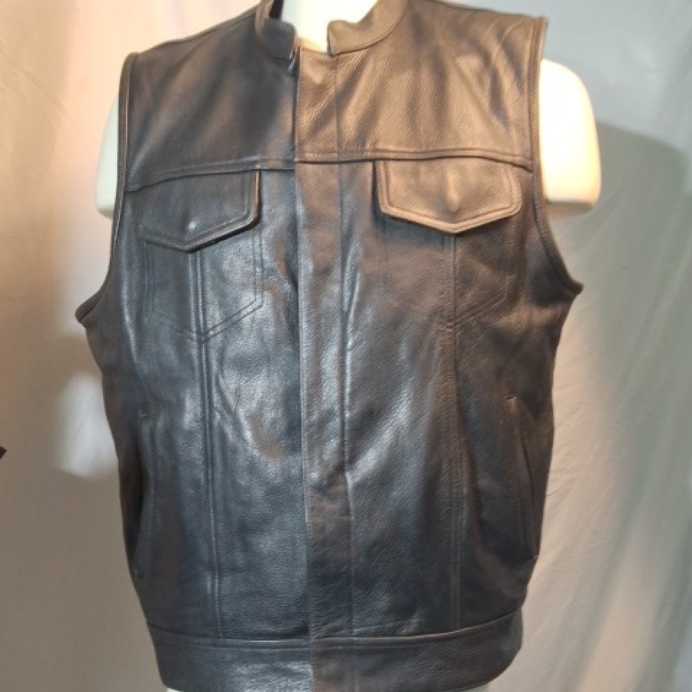 Leatherock Men's Dark Leather Vest